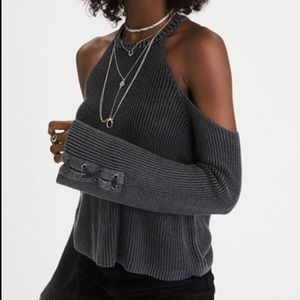 American Eagle Cold Shoulder Sweater Top
